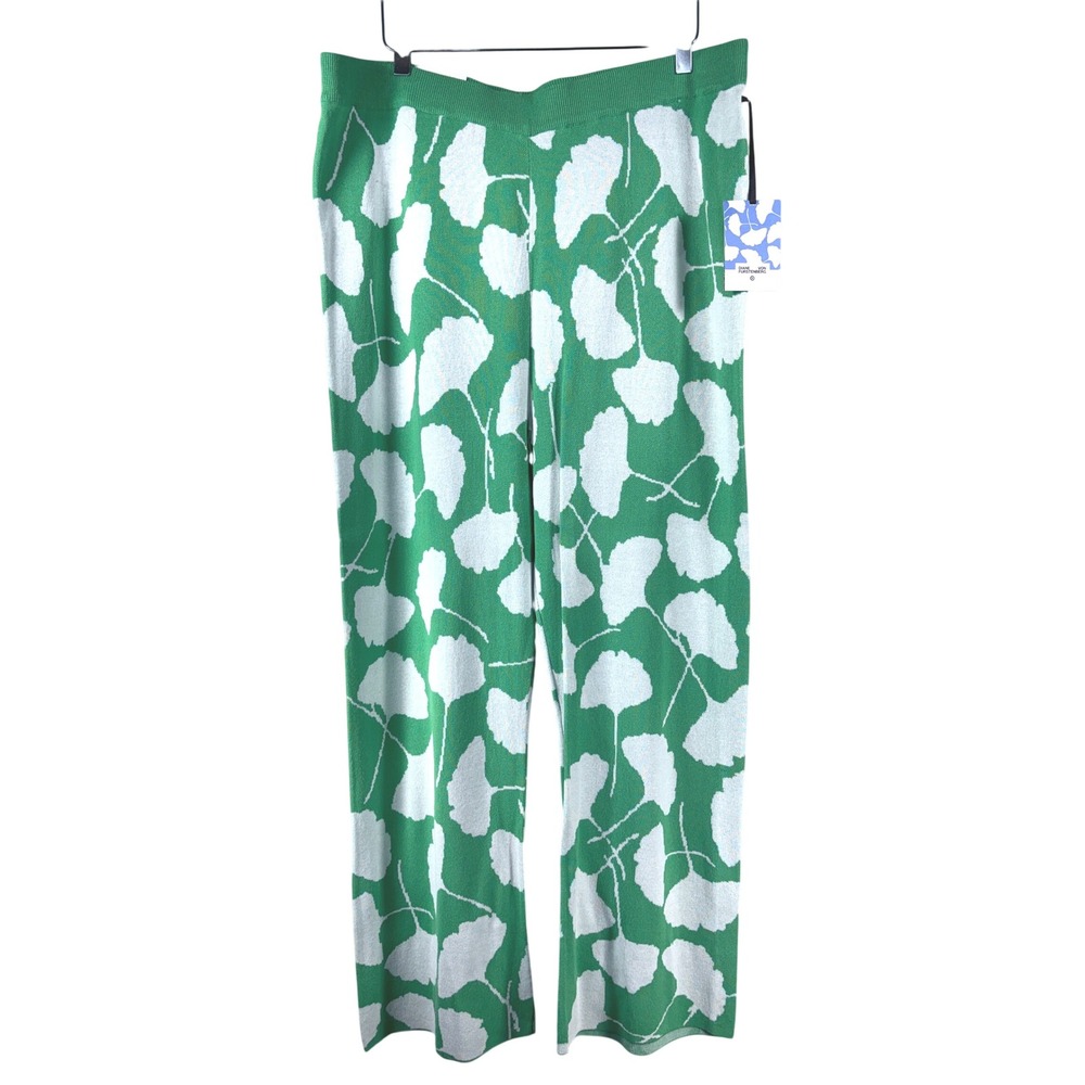Diane Von Furstenberg x Target Ginkgo Green Sweaterknit Flare Pants 1X NWT